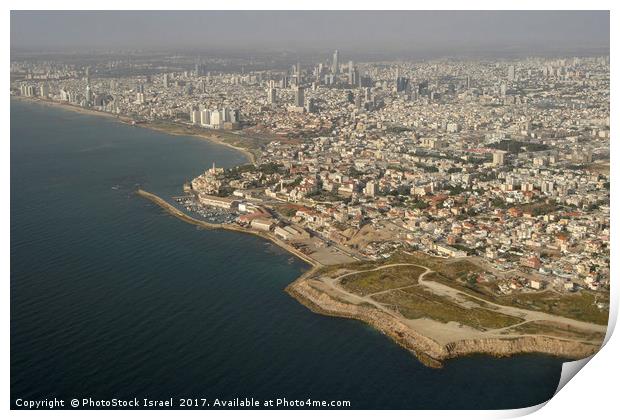 aerial photography of Tel Aviv, Israel Print by PhotoStock Israel