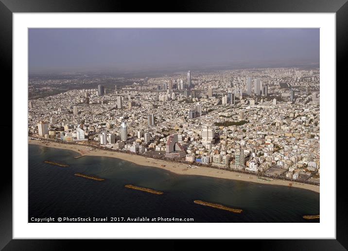 aerial photography of Tel Aviv, Israel Framed Mounted Print by PhotoStock Israel