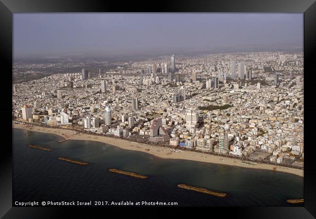 aerial photography of Tel Aviv, Israel Framed Print by PhotoStock Israel