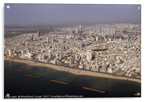 aerial photography of Tel Aviv, Israel Acrylic by PhotoStock Israel