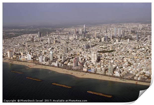 aerial photography of Tel Aviv, Israel Print by PhotoStock Israel