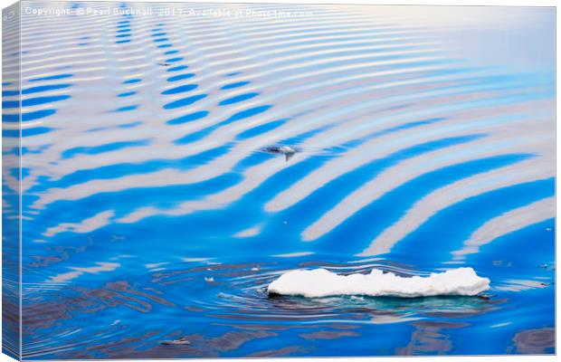 Ice in Sea Water Ripples off Arctic Svalbard Canvas Print by Pearl Bucknall