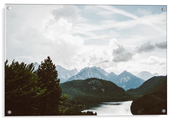 Germany Alpsee Landscape Acrylic by Patrycja Polechonska