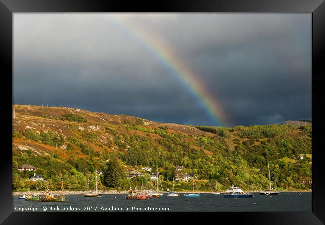 Loch Broom and Rainbow Framed Print by Nick Jenkins