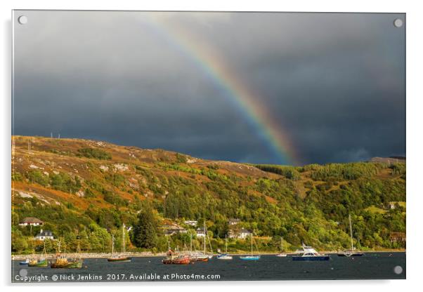 Loch Broom and Rainbow Acrylic by Nick Jenkins