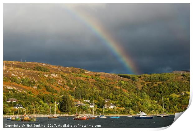 Loch Broom and Rainbow Print by Nick Jenkins