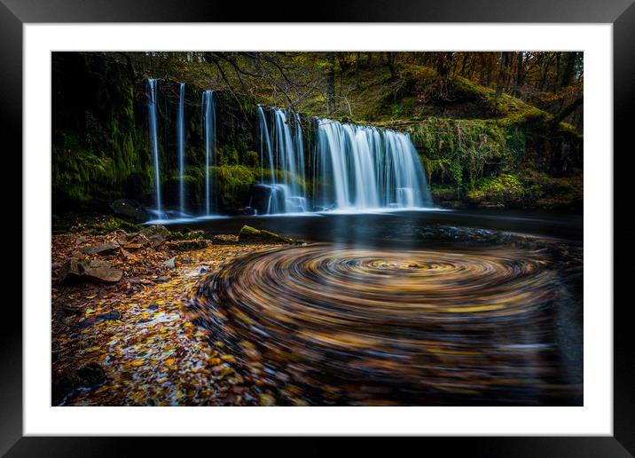 Upper Gushing Falls, Waterfall, Wales Framed Mounted Print by Jonathan Smith