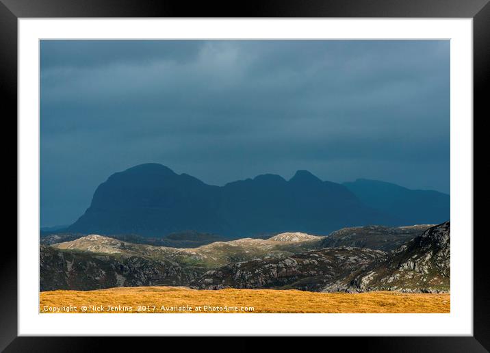Suilven from the Coigach Peninsula Scotland Framed Mounted Print by Nick Jenkins