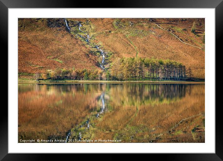 Waterfall Reflections on Buttermere Framed Mounted Print by AMANDA AINSLEY