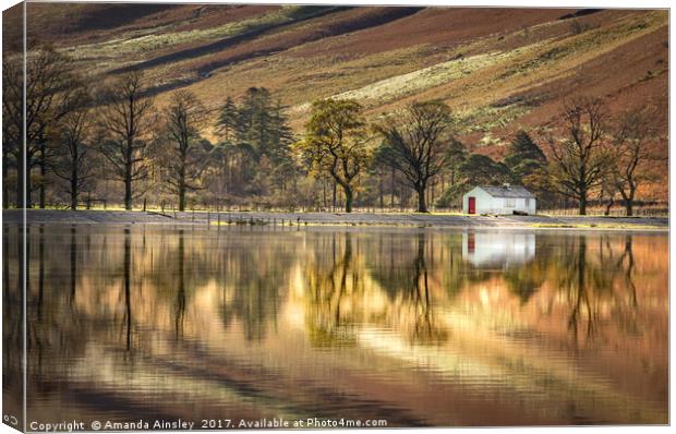 Serenity of Buttermere Boathouse Canvas Print by AMANDA AINSLEY