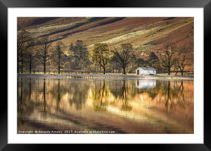 Serenity of Buttermere Boathouse Framed Mounted Print by AMANDA AINSLEY