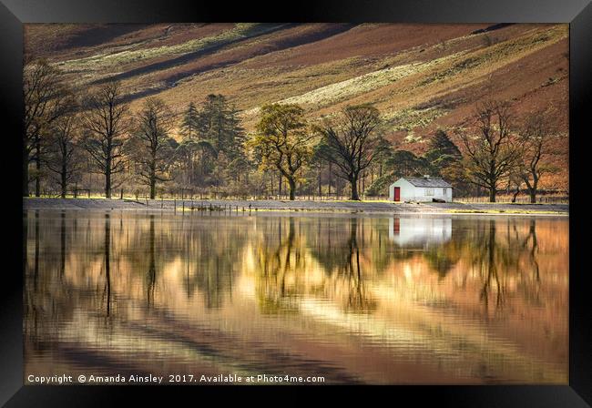 Serenity of Buttermere Boathouse Framed Print by AMANDA AINSLEY