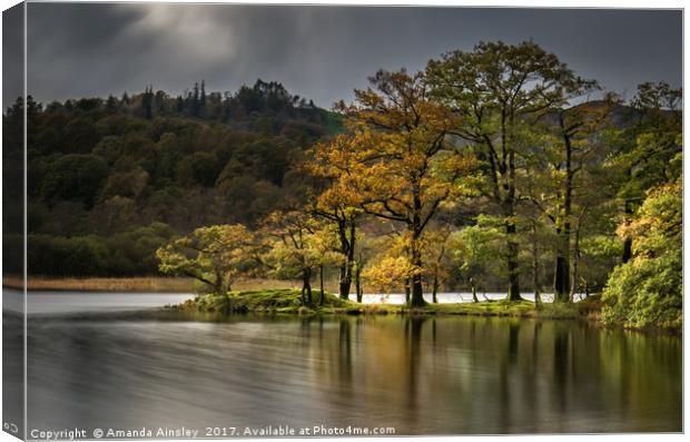 Rydal Water in Autumn Canvas Print by AMANDA AINSLEY
