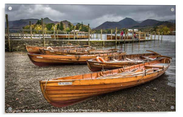 Keswick Boats and Ferry  Acrylic by AMANDA AINSLEY