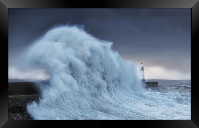 Hurricane Brian hits Porthcawl Framed Print by Leighton Collins