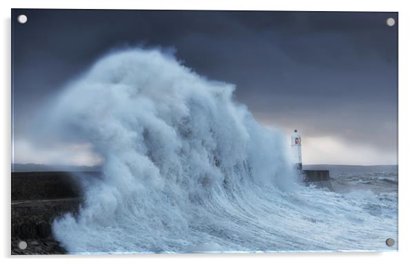 Hurricane Brian hits Porthcawl Acrylic by Leighton Collins