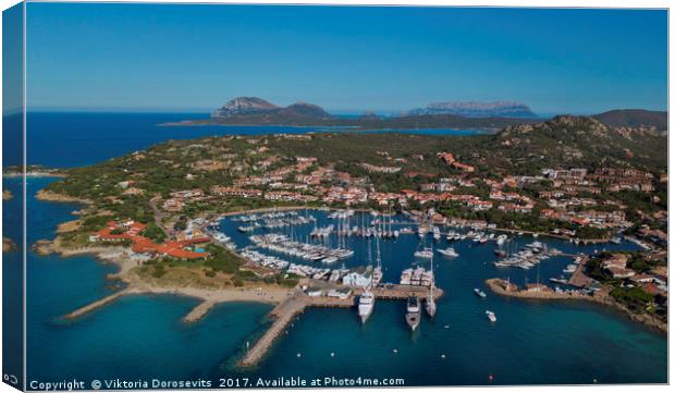Porto Rotondo -port in Emerald Coast of Sardinia Canvas Print by Viktoria Dorosevits