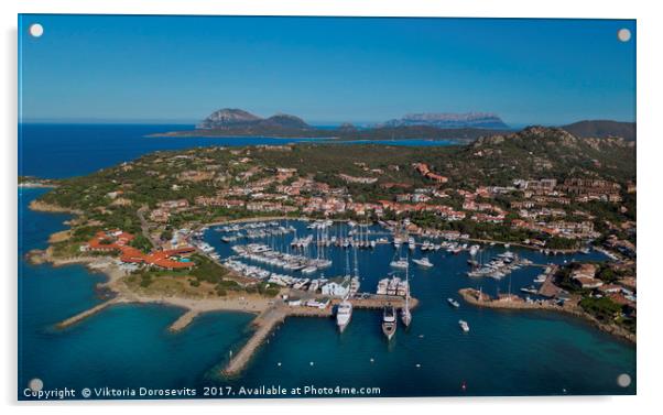 Porto Rotondo -port in Emerald Coast of Sardinia Acrylic by Viktoria Dorosevits