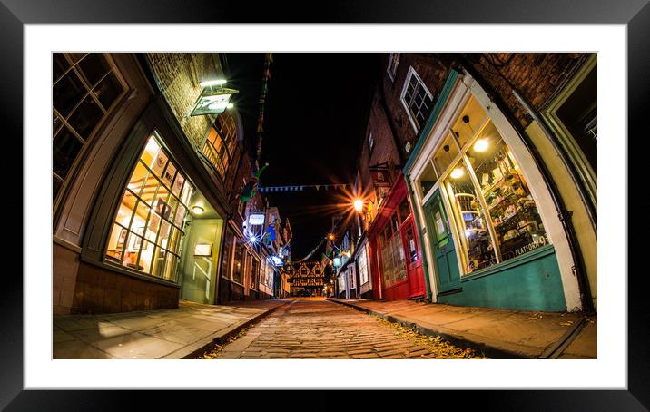 Steep Hill, Lincoln Framed Mounted Print by Andrew Scott