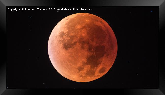 Supermoon Lunar Eclipse Framed Print by Jonathan Thomas