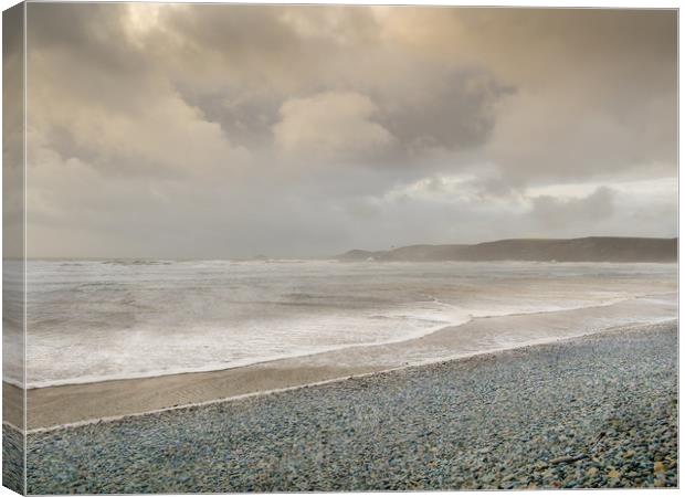 The Storm at Newgale. Canvas Print by Colin Allen