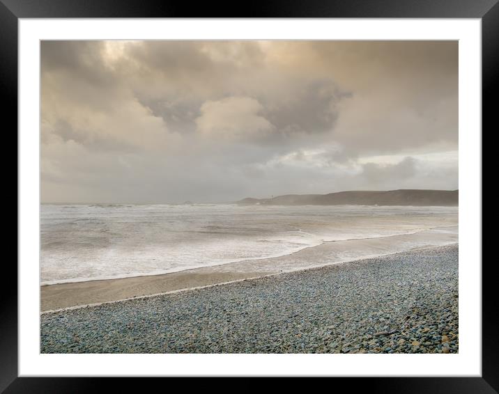 The Storm at Newgale. Framed Mounted Print by Colin Allen