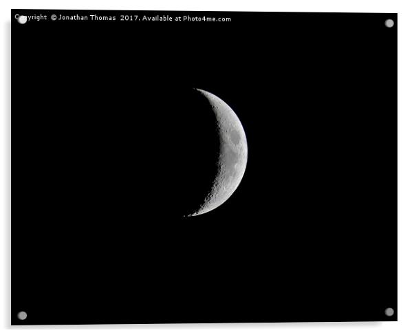 Waxing Crescent Moon Acrylic by Jonathan Thomas