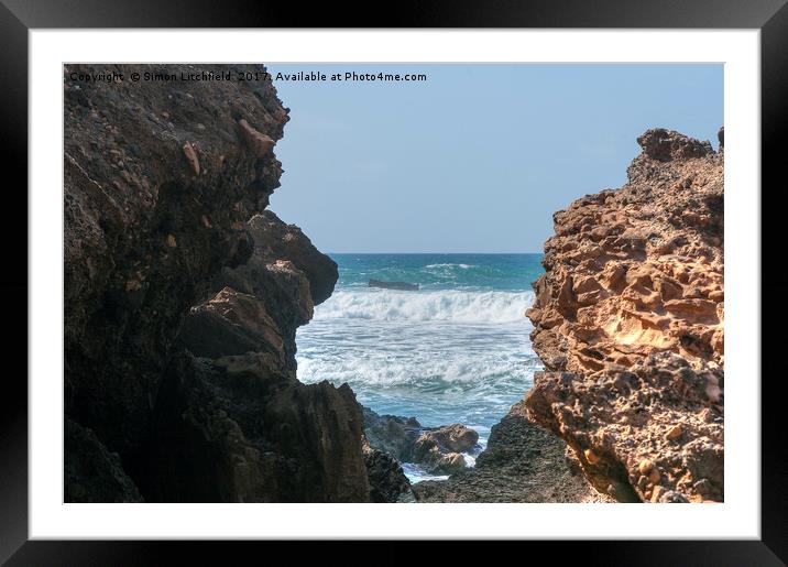Fuerteventura Playa de Garcey - site of the shipwr Framed Mounted Print by Simon Litchfield
