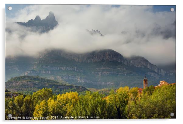 Mountain de Montserrat Acrylic by Svetlana Sewell