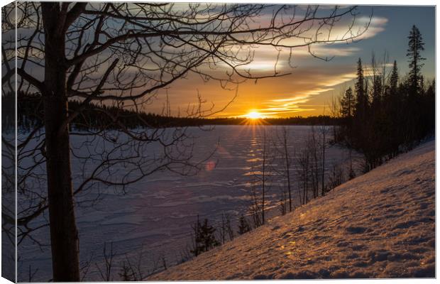 Sunset in Lappland Canvas Print by Thomas Schaeffer