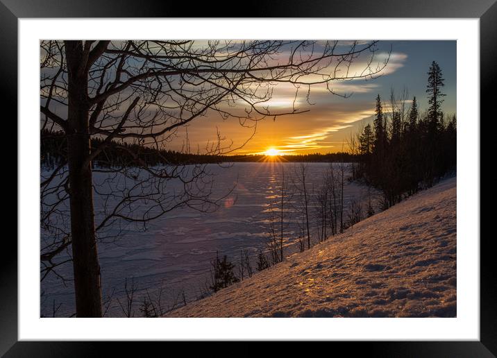 Sunset in Lappland Framed Mounted Print by Thomas Schaeffer