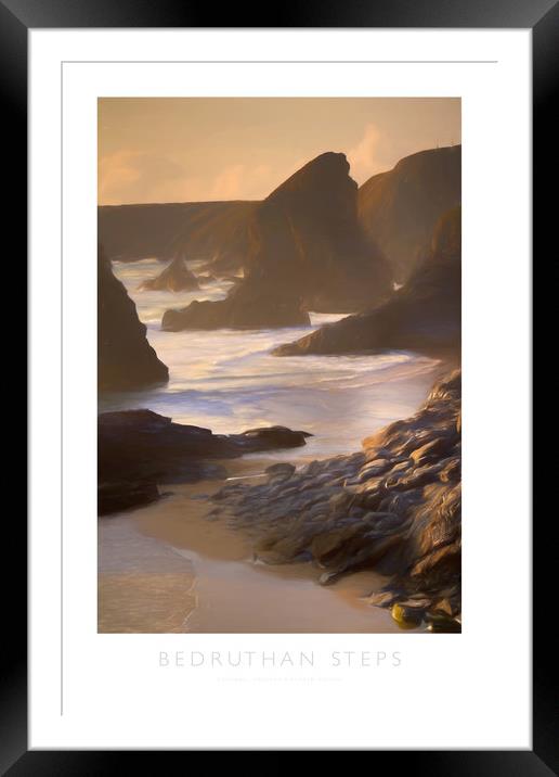 Bedruthan Steps Framed Mounted Print by Andrew Roland