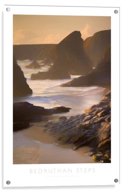 Bedruthan Steps Acrylic by Andrew Roland