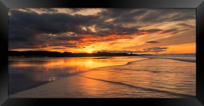 Beautiful Bamburgh Beach Sunset Framed Print by Naylor's Photography