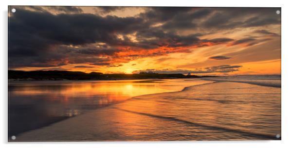 Beautiful Bamburgh Beach Sunset Acrylic by Naylor's Photography