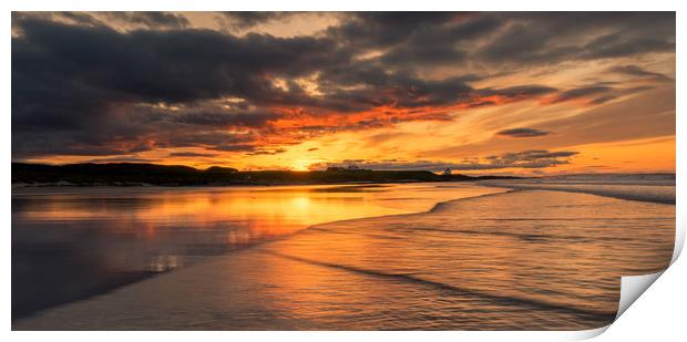 Beautiful Bamburgh Beach Sunset Print by Naylor's Photography