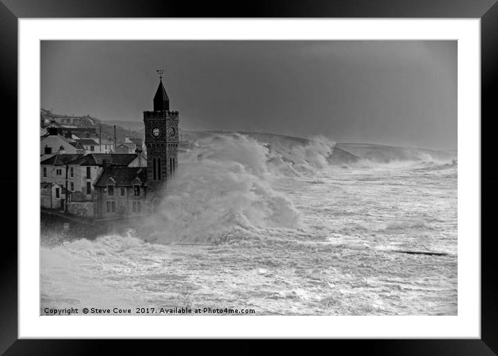 Storm Waves Framed Mounted Print by Steve Cowe