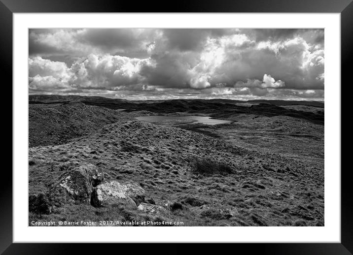 Teifi Pools Monochrome Framed Mounted Print by Barrie Foster