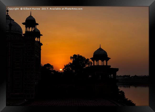 Twilight Embrace of the Taj Mahal Framed Print by Gilbert Hurree