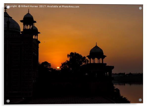 Twilight Embrace of the Taj Mahal Acrylic by Gilbert Hurree