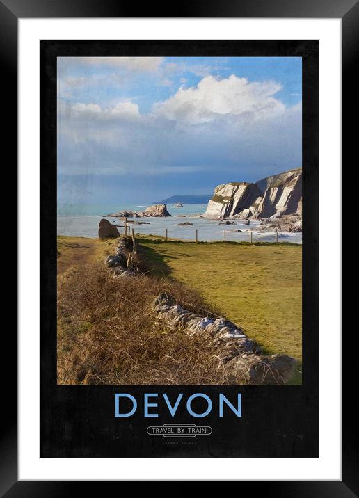 Devon Framed Mounted Print by Andrew Roland