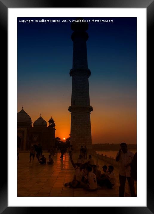 Love's Tribute: Taj Mahal at Twilight Framed Mounted Print by Gilbert Hurree