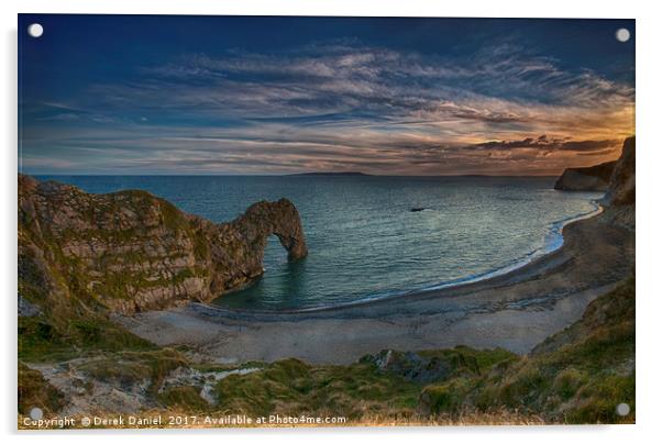 Sunset at Durdle Dor, Dorset Acrylic by Derek Daniel