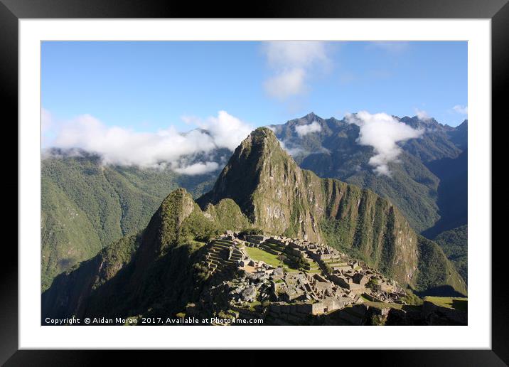 Machu Picchu, The Lost City Of The Inca  Framed Mounted Print by Aidan Moran