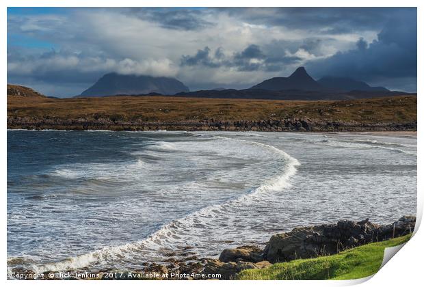 Achnahaird Bay with Stac Pollaidh behind, Scotland Print by Nick Jenkins