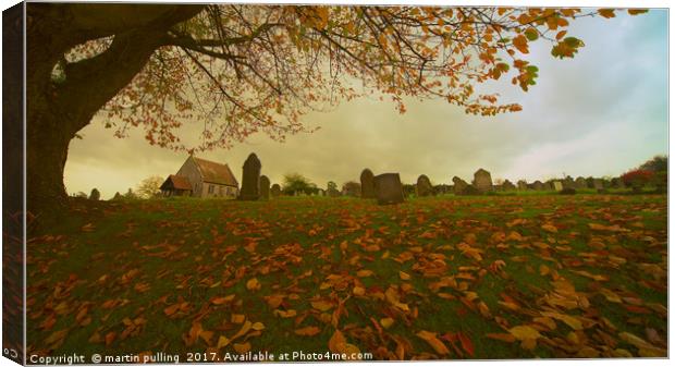 Autumn in the Graveyard Canvas Print by martin pulling