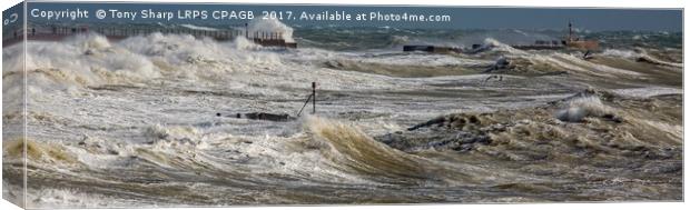 'STORM BRIAN' - 21 OCTOBER 2017 (HASTINGS COAST) Canvas Print by Tony Sharp LRPS CPAGB