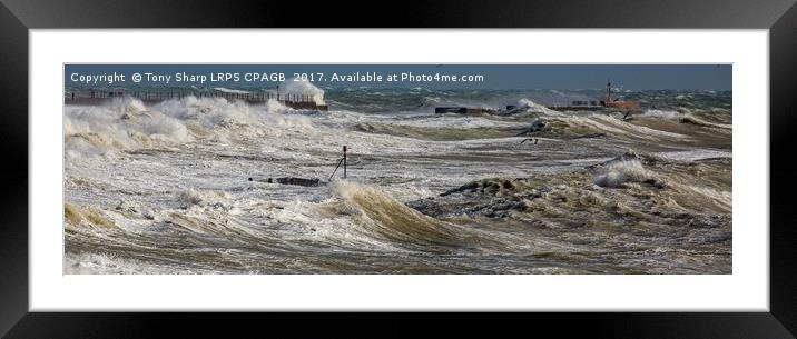 'STORM BRIAN' - 21 OCTOBER 2017 (HASTINGS COAST) Framed Mounted Print by Tony Sharp LRPS CPAGB