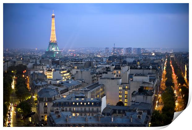 Eiffel Tower at Dusk Print by Luc Novovitch