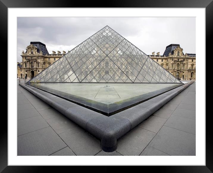 The Louvre Museum Glass Pyramid Framed Mounted Print by Luc Novovitch